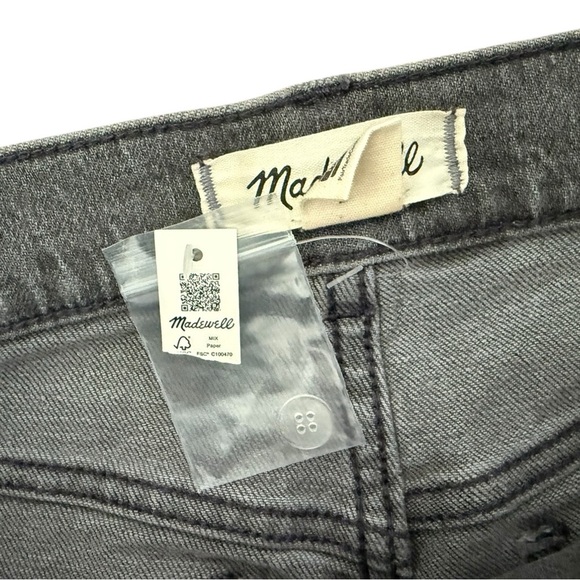 Madewell 90s Straight Jean Burwick Wash: Cross-Tab Gray Size 27 High Waist - Picture 11 of 13